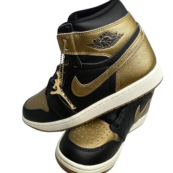💎✨NEW IN BOX✨💎Air Jordan 1 Retro High OG Black/Gold - Picture 3 of 6
